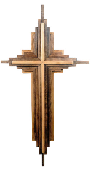 Large 4 Foot Contemporary Wall Cross - Brown, 1 Cross