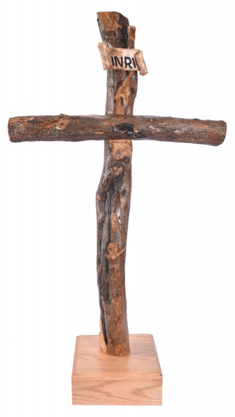 Large 4 Foot Natural Olive Wood Standing Cross - Brown, 1 Cross