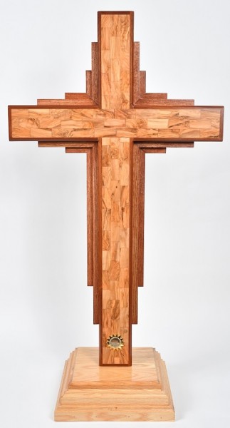 Large Standing 4'2&quot; Contemporary Cross - Brown, 1 Cross