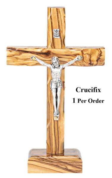 Small Standing 5.25 Inch Crucifixes - Brown, 1 Crucifix