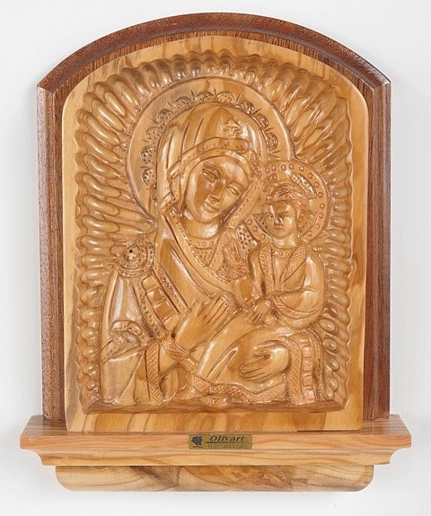 The Virgin Hodegetria Christian Icon (Large) - Brown, 1 Icon