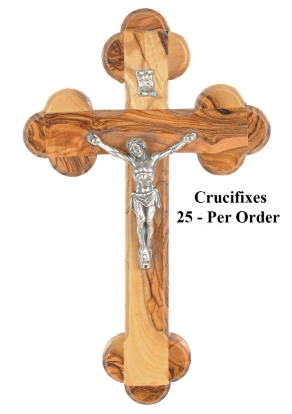 Wholesale 6.5 Inch Wall Crucifixes - 25 Crucifixes @ $13.40 Each