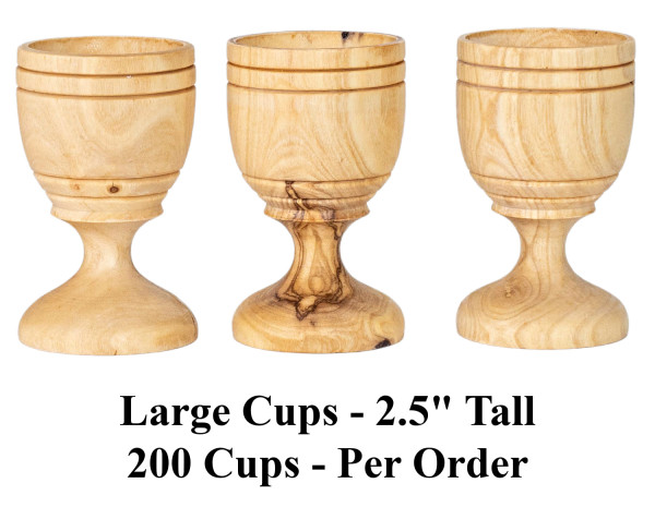 Wholesale Large Olive Wood Cups - 200 @ $1.99 Each