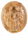 Holy Family Olive Wood Wall Plaque 6 Inch