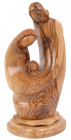 Modern Holy Family Statue in Olive Wood 9.5 Inch